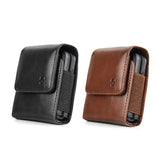 LUXMO Extra Small Universal Vertical Leather Pouch - Brown